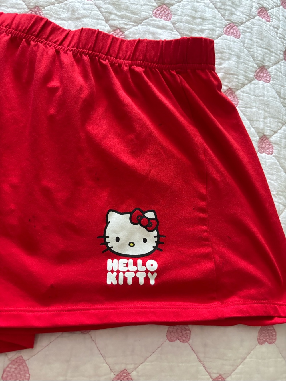 Hello Kitty Red Skirt with White Character Print